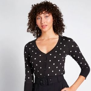 Modcloth Charter School Cardigan in Polka Dots